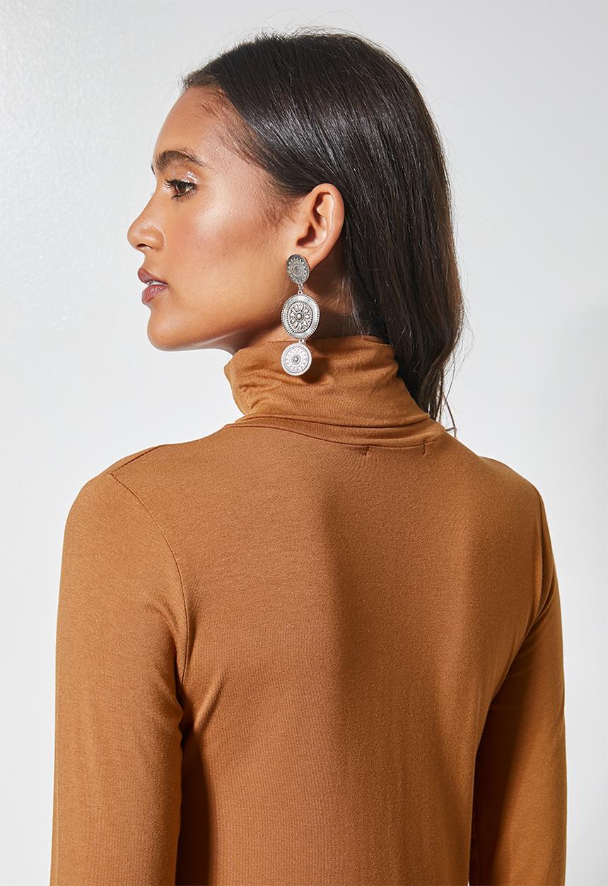 Superbalist - Viscose poloneck - brown 
