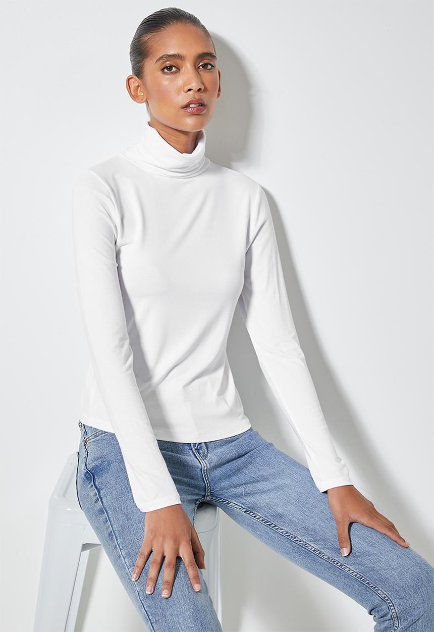 Superbalist - Viscose poloneck - white