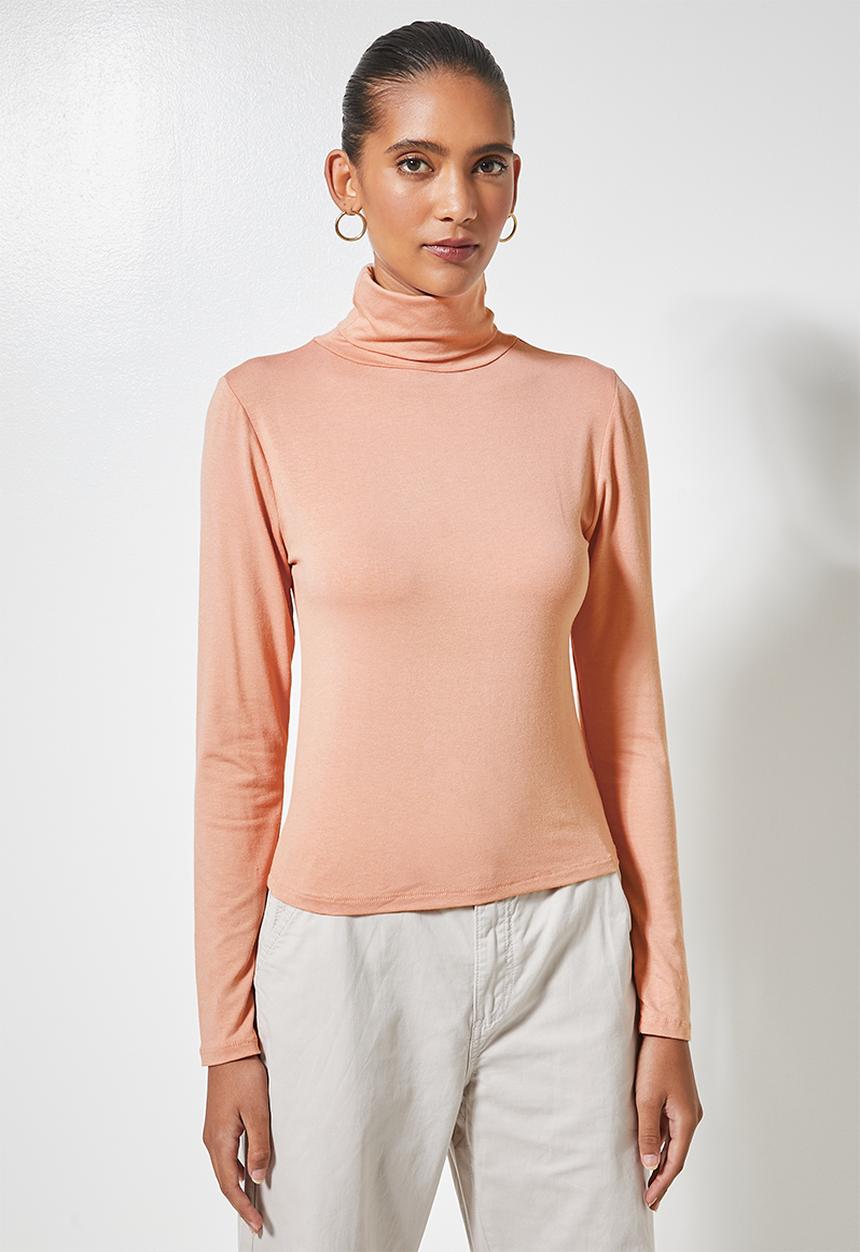 Superbalist - Viscose poloneck - peach