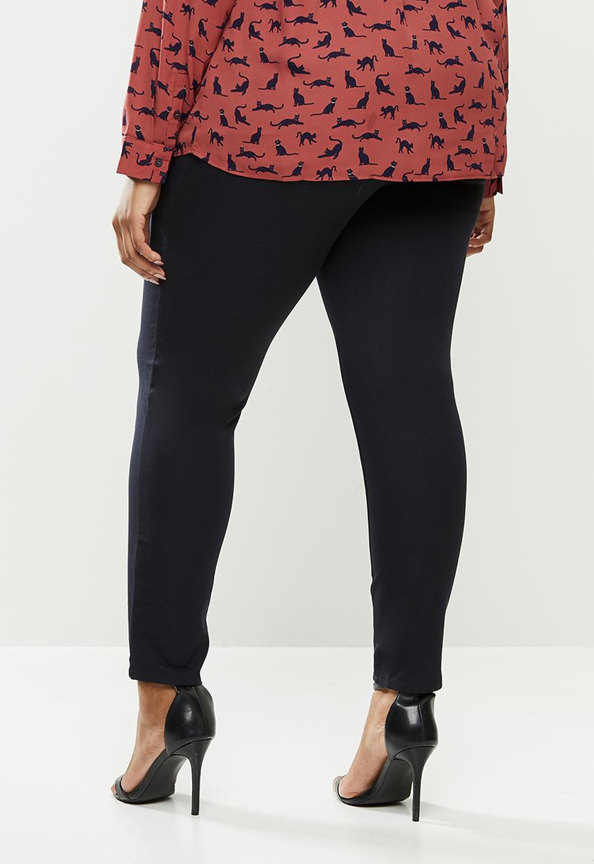 Violeta by Mango - Plus Trousers elastic - navy