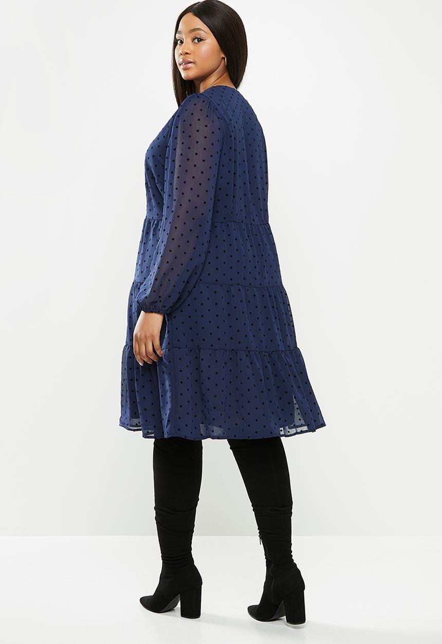 Violeta by Mango - Plus dress capa - navy & black