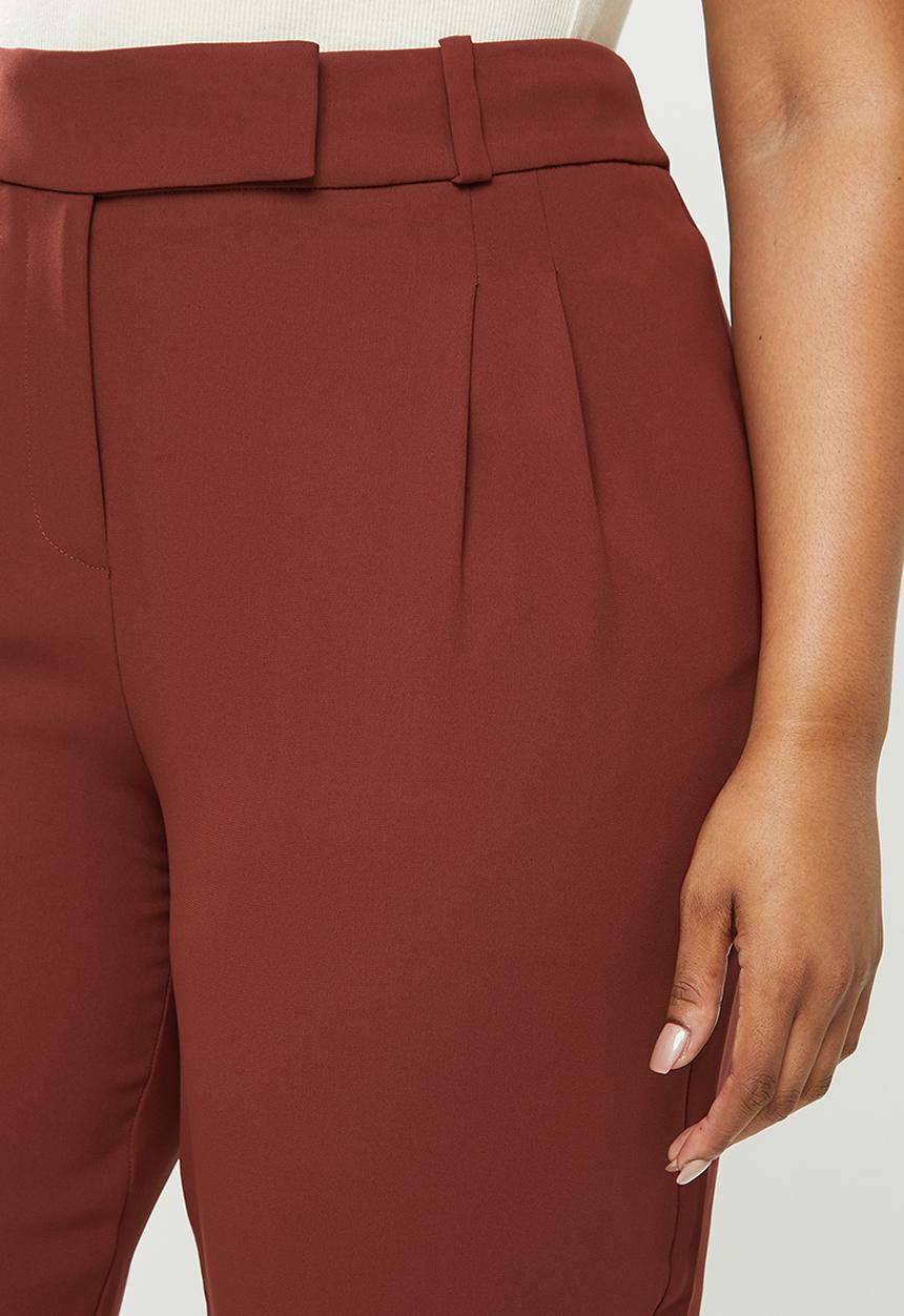 Violeta by Mango - Plus Trousers martini - burgundy