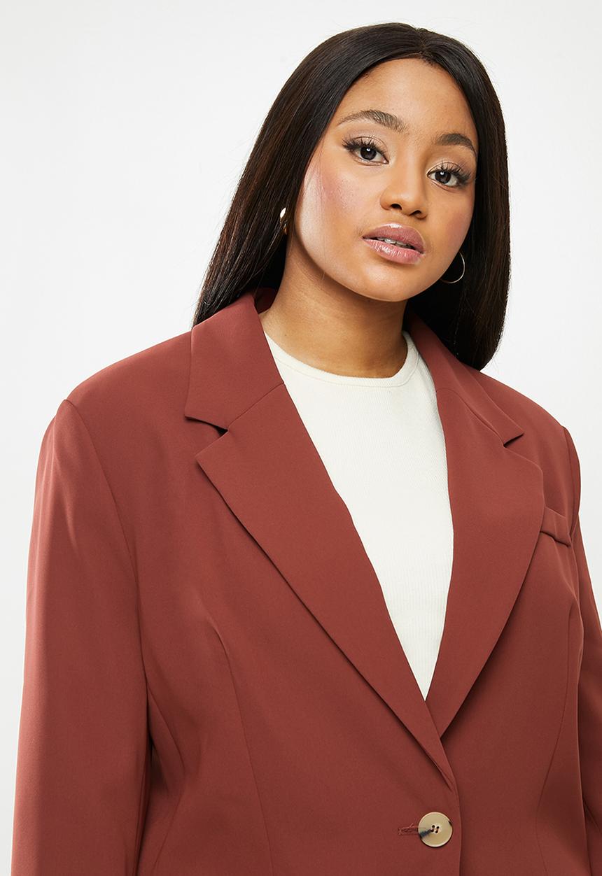 Violeta by Mango - Plus blazer martini - burgundy