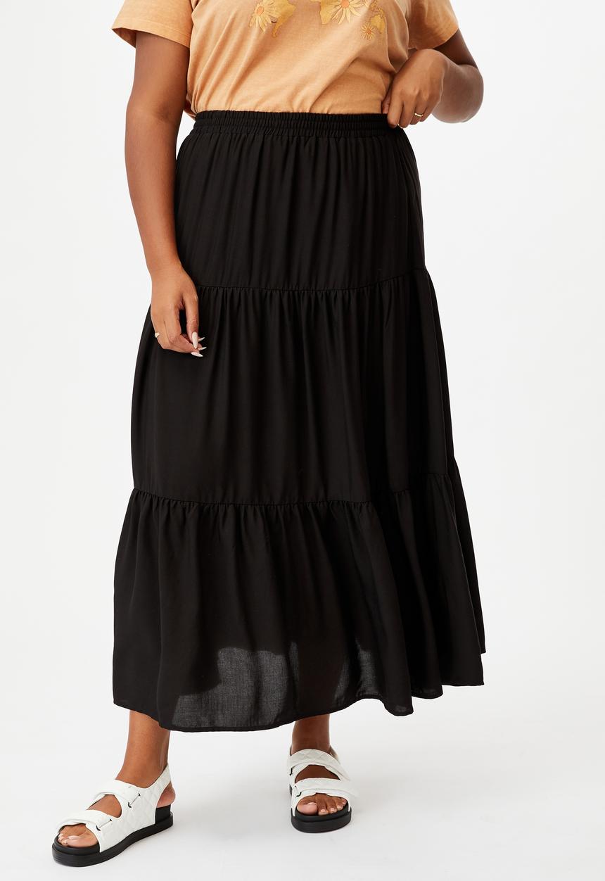 Cotton On - Curve jasmine maxi skirt - black