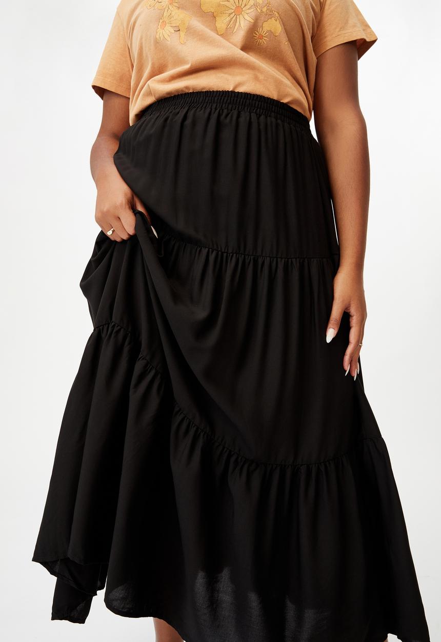 Cotton On - Curve jasmine maxi skirt - black