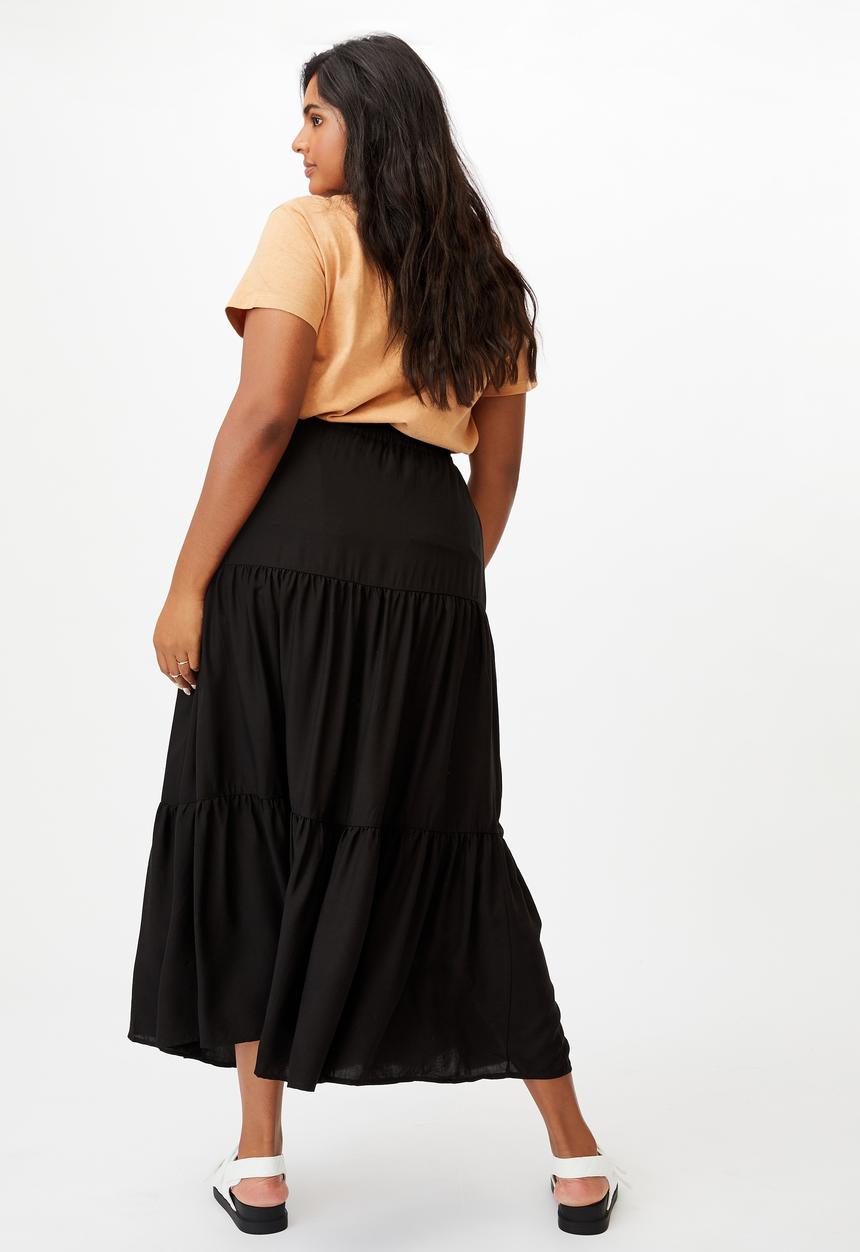 Cotton On - Curve jasmine maxi skirt - black