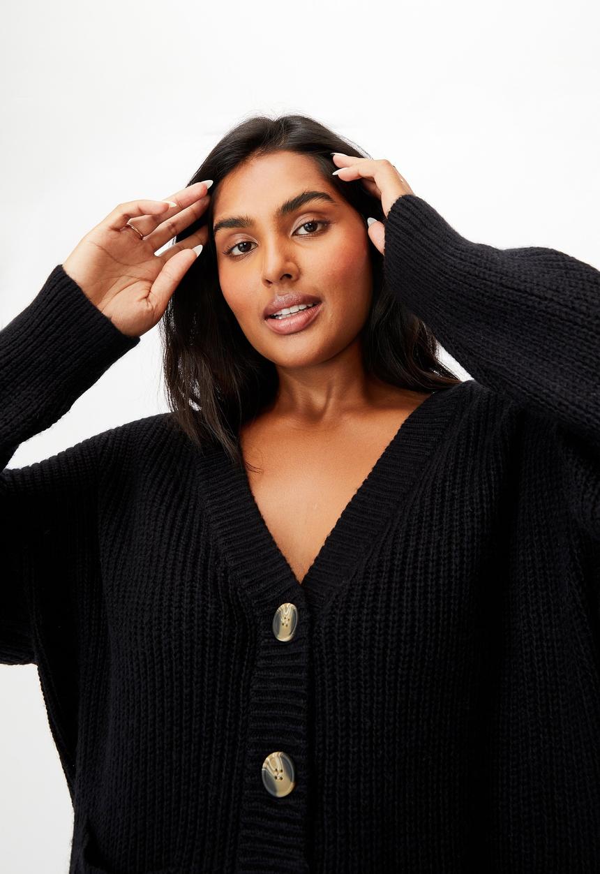 Cotton On - Curve lush dad cardigan - black