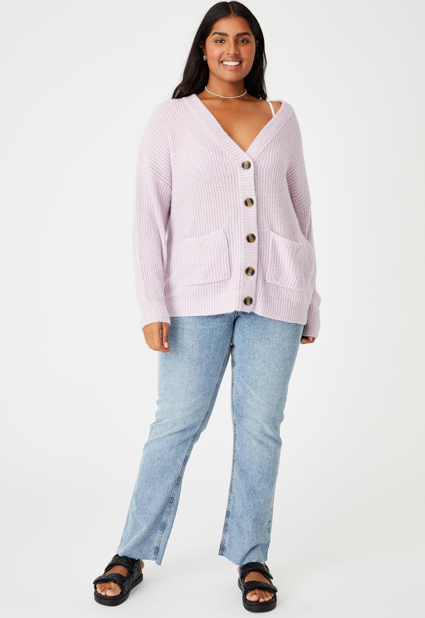 Cotton On - Curve lush dad cardigan - lilac 