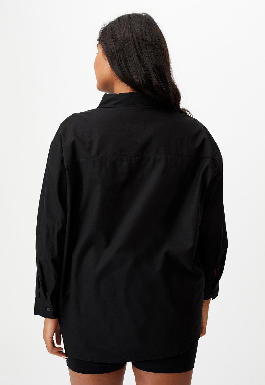 Cotton On - Curve preppy shirt - black
