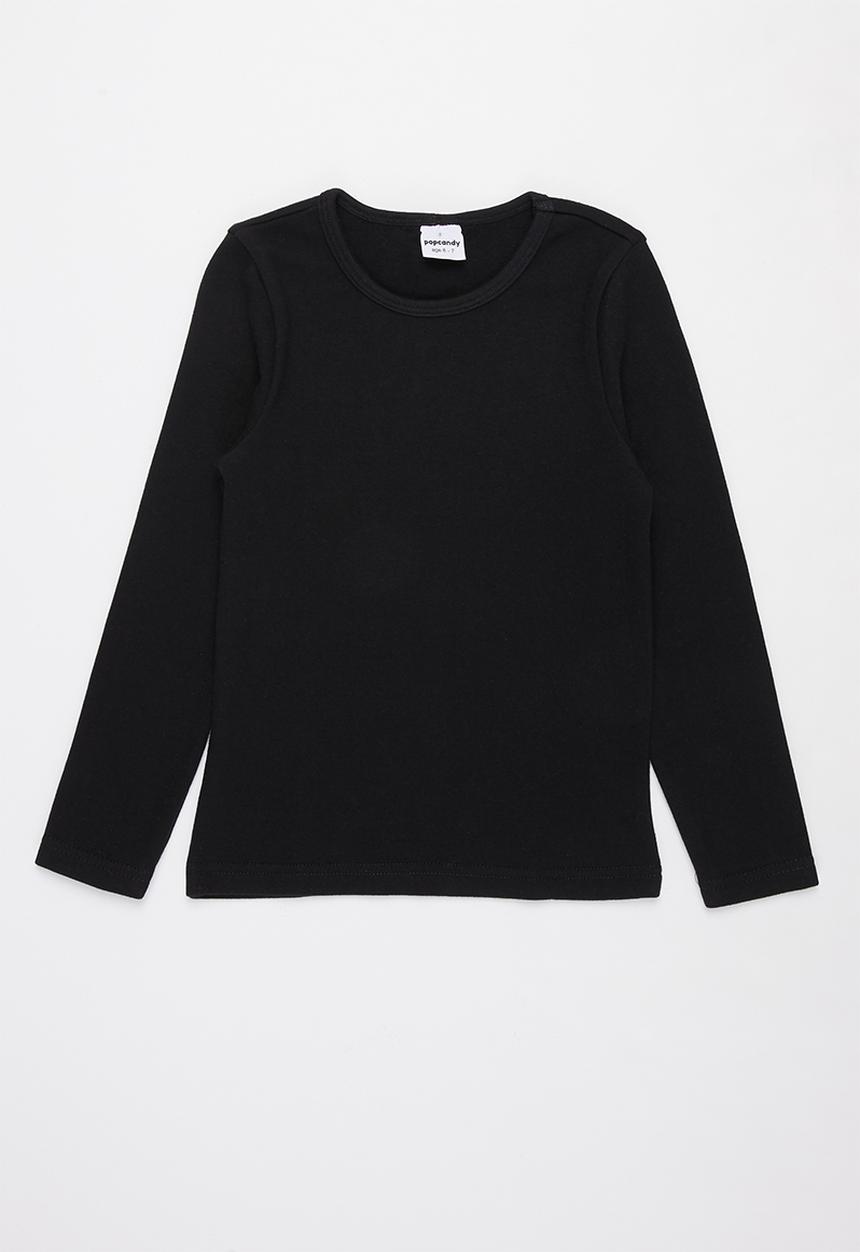 Pop Candy - Younger girls rib long sleeve tee - black