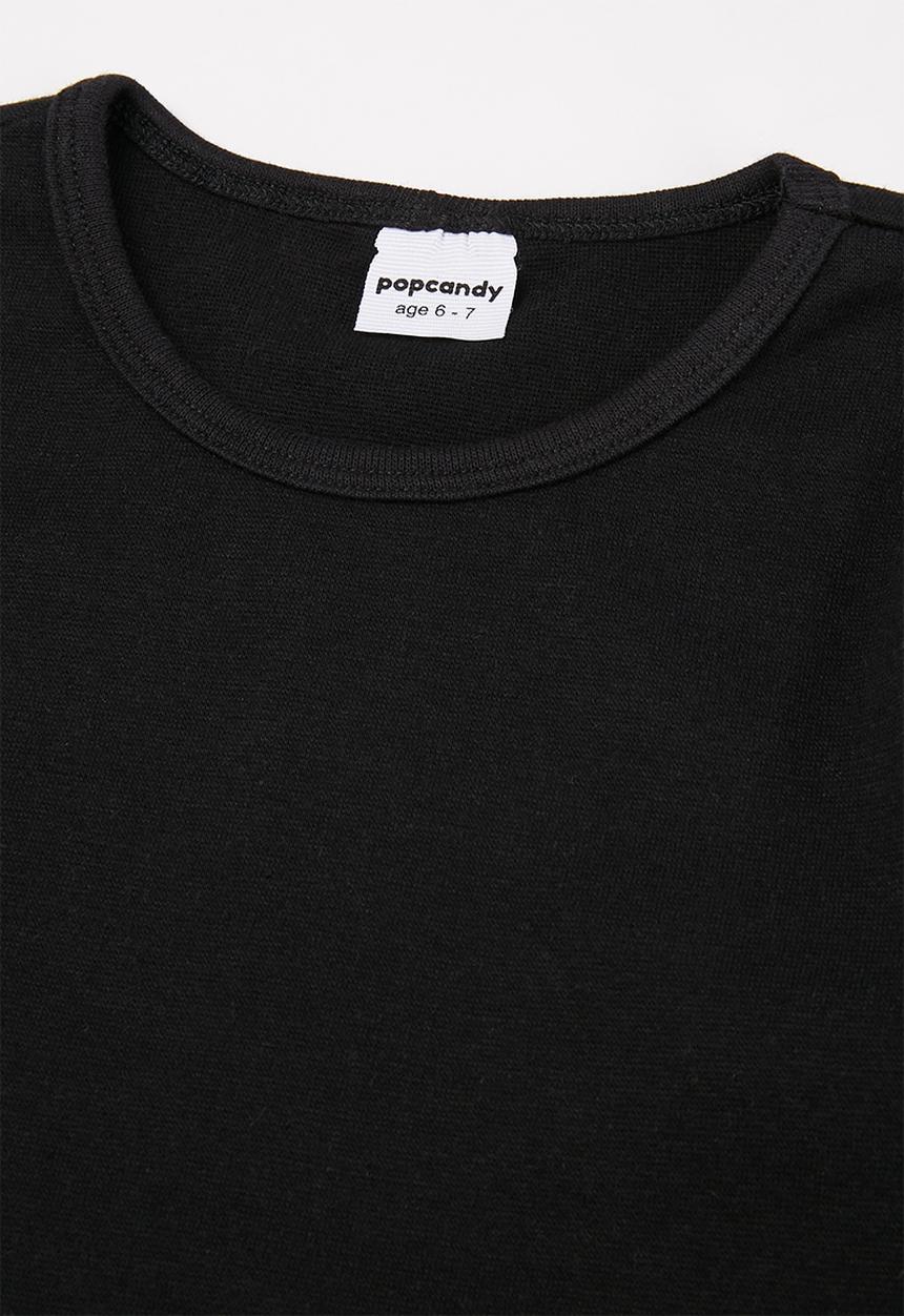 Pop Candy - Younger girls rib long sleeve tee - black