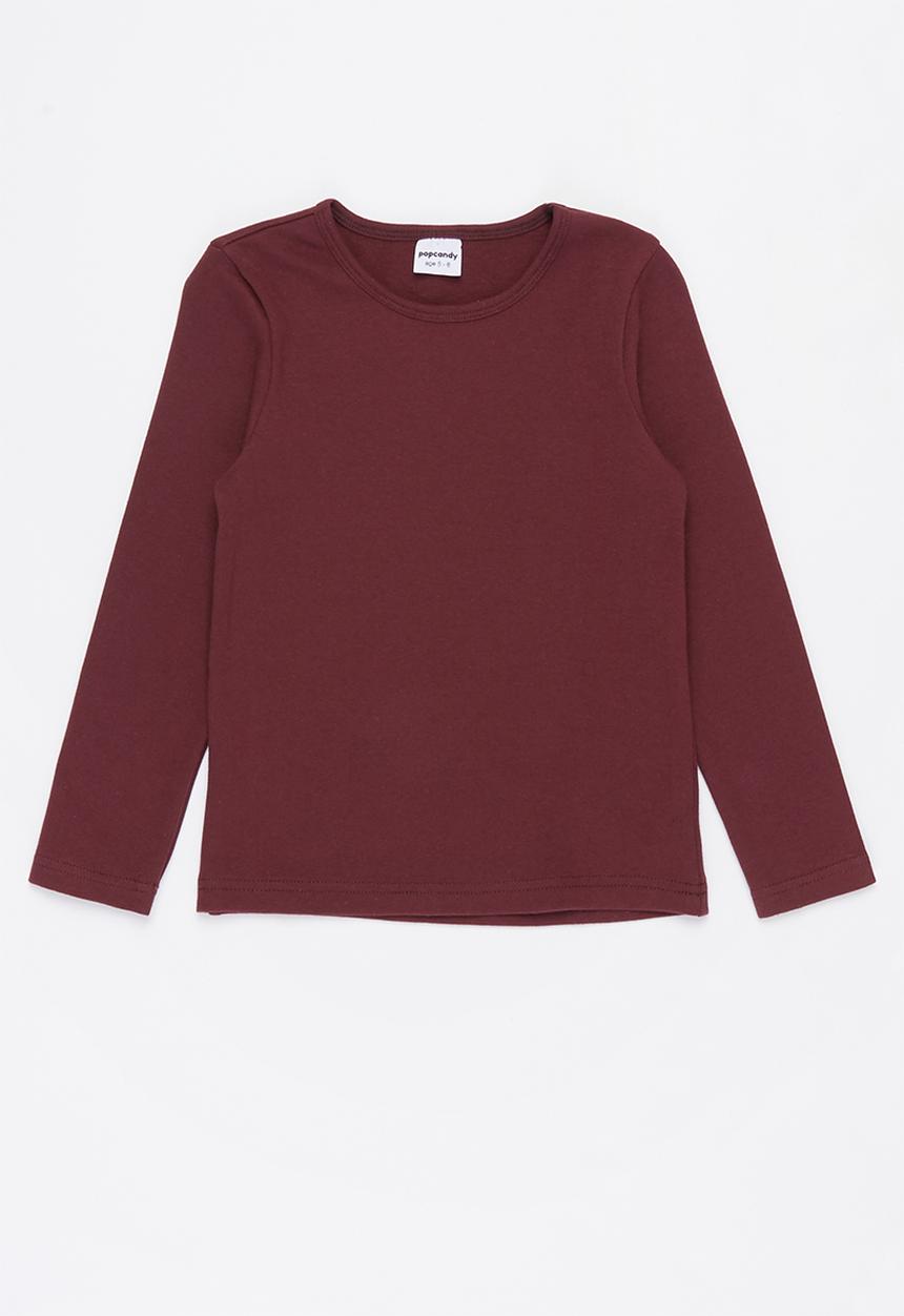 Pop Candy - Younger girls long sleeve tee - burgundy