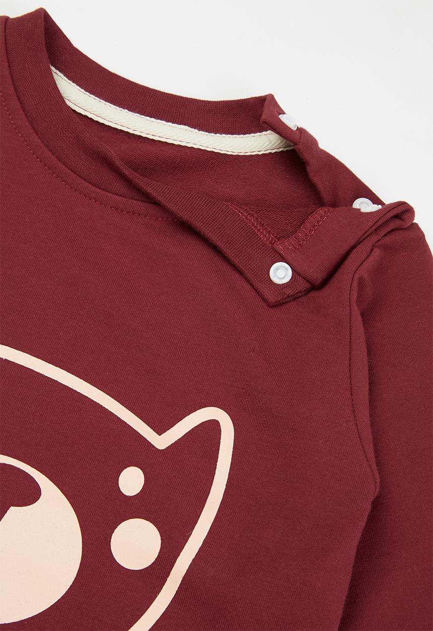 Pop Candy - Boys bear crewneck - burgundy