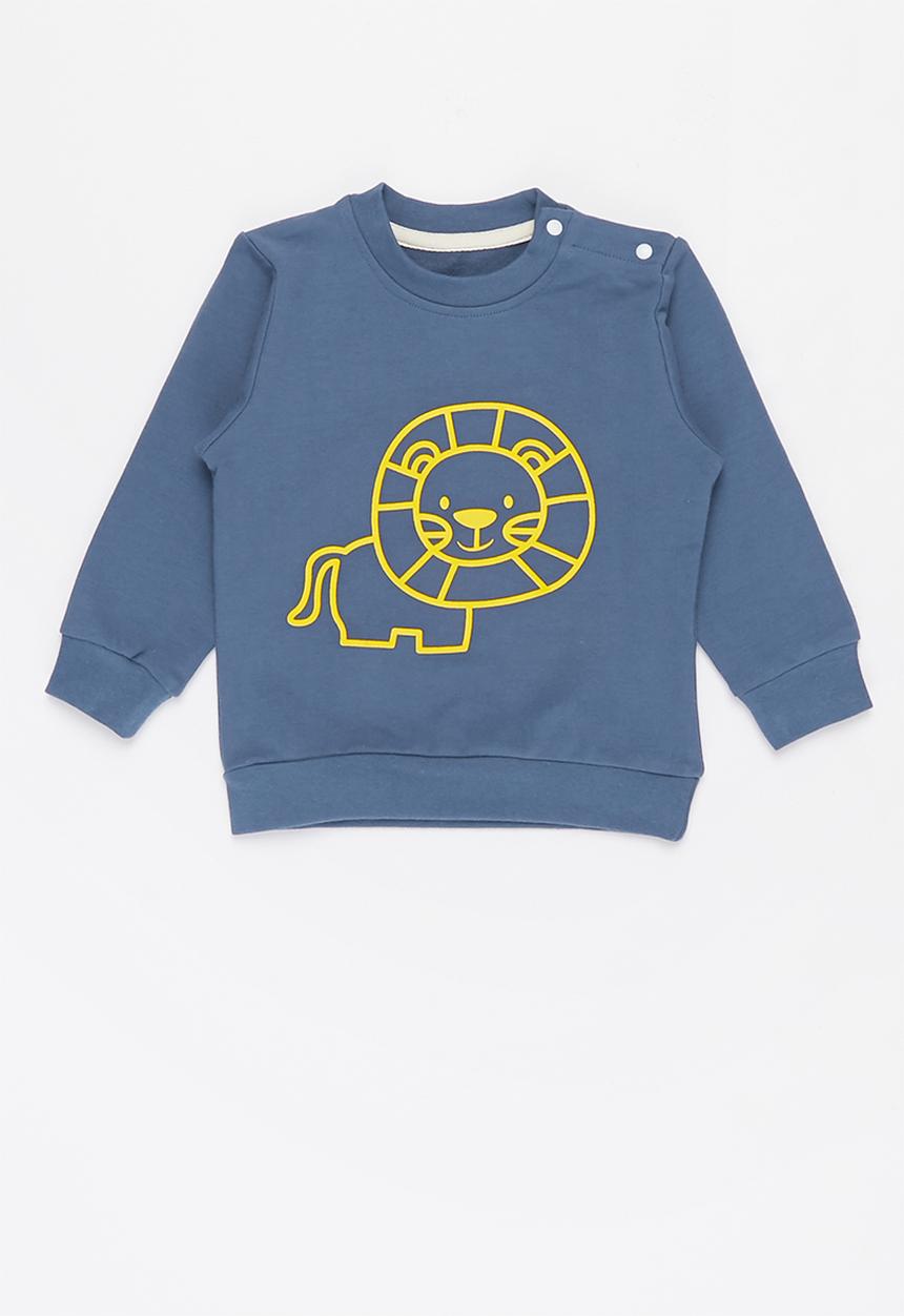 Pop Candy - Boys lion crewneck - blue