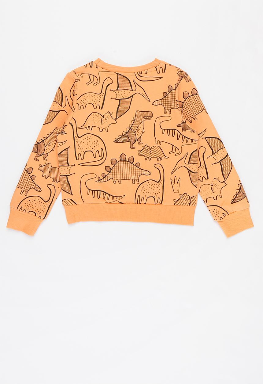 Pop Candy - Boys dino crew - orange & black 