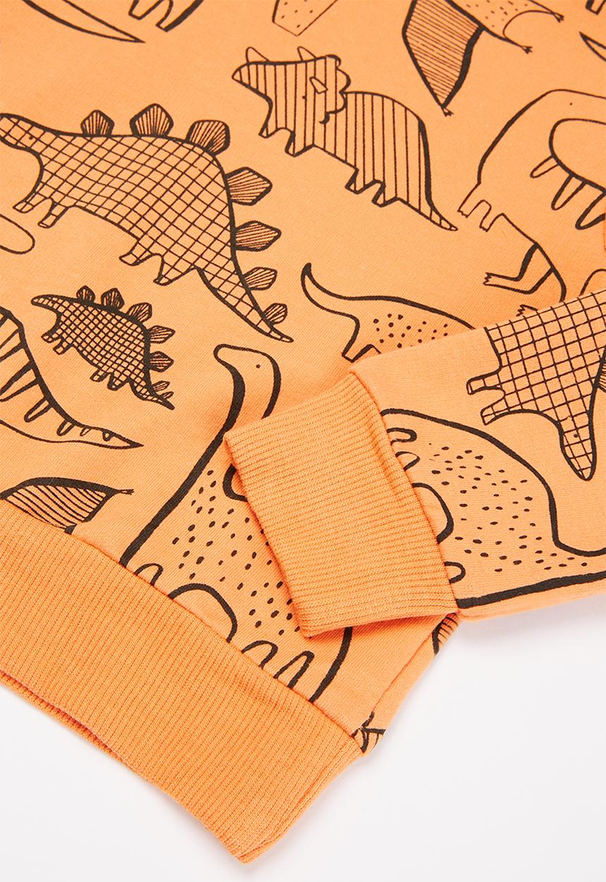 Pop Candy - Boys dino crew - orange & black 