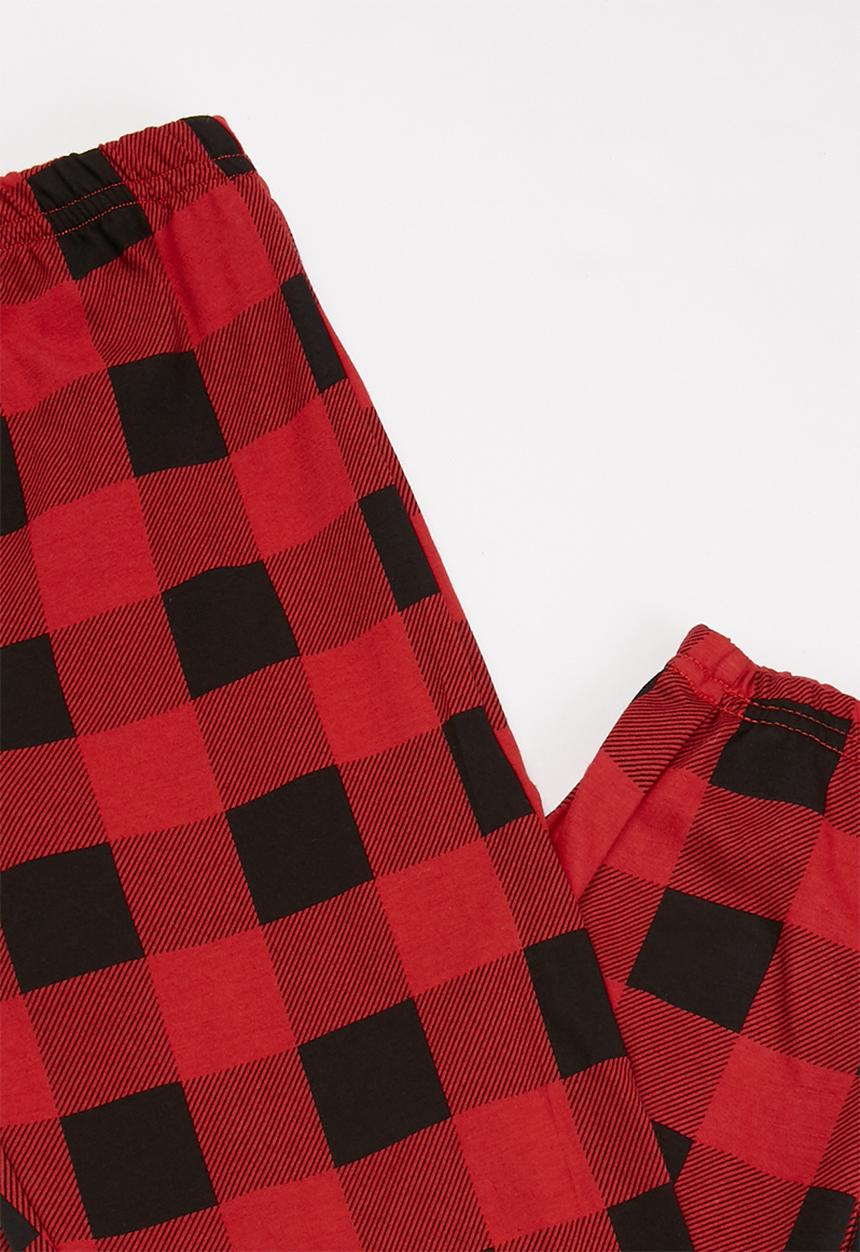 Pop Candy - Long sleeve tee & pants pj set - black & red 