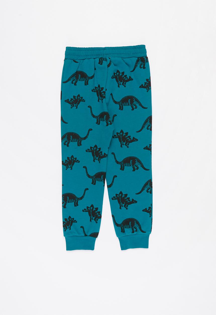 Pop Candy - Boys dino jogpants - teal & black 