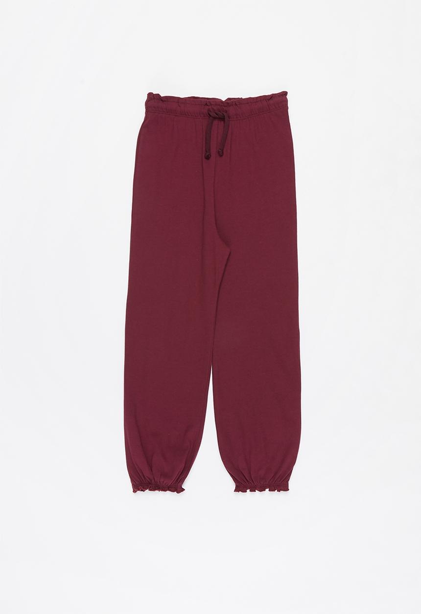 Pop Candy - Younger girls easy jersey pants - burgundy