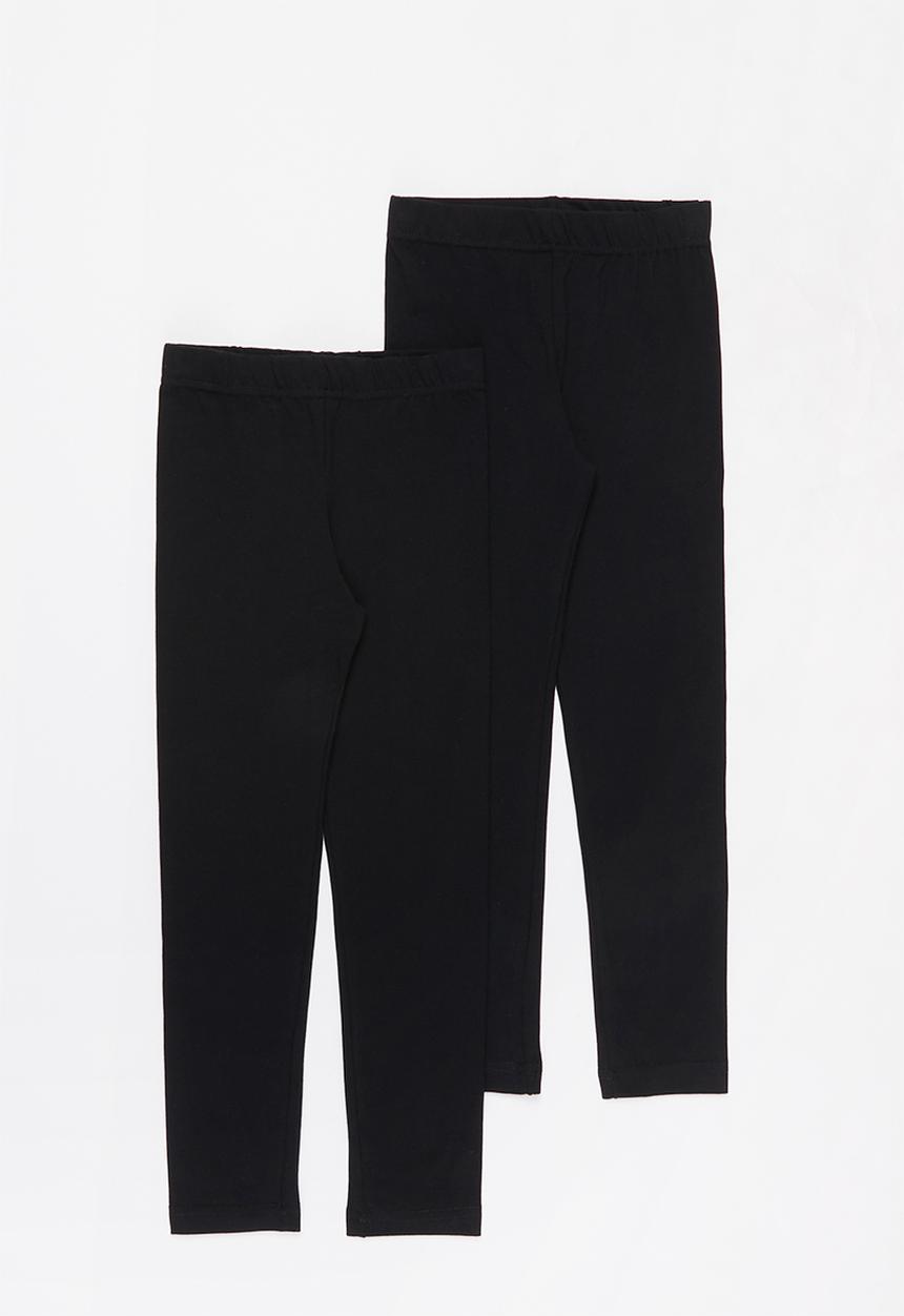 Pop Candy - Younger girls 2 pack leggings - black 