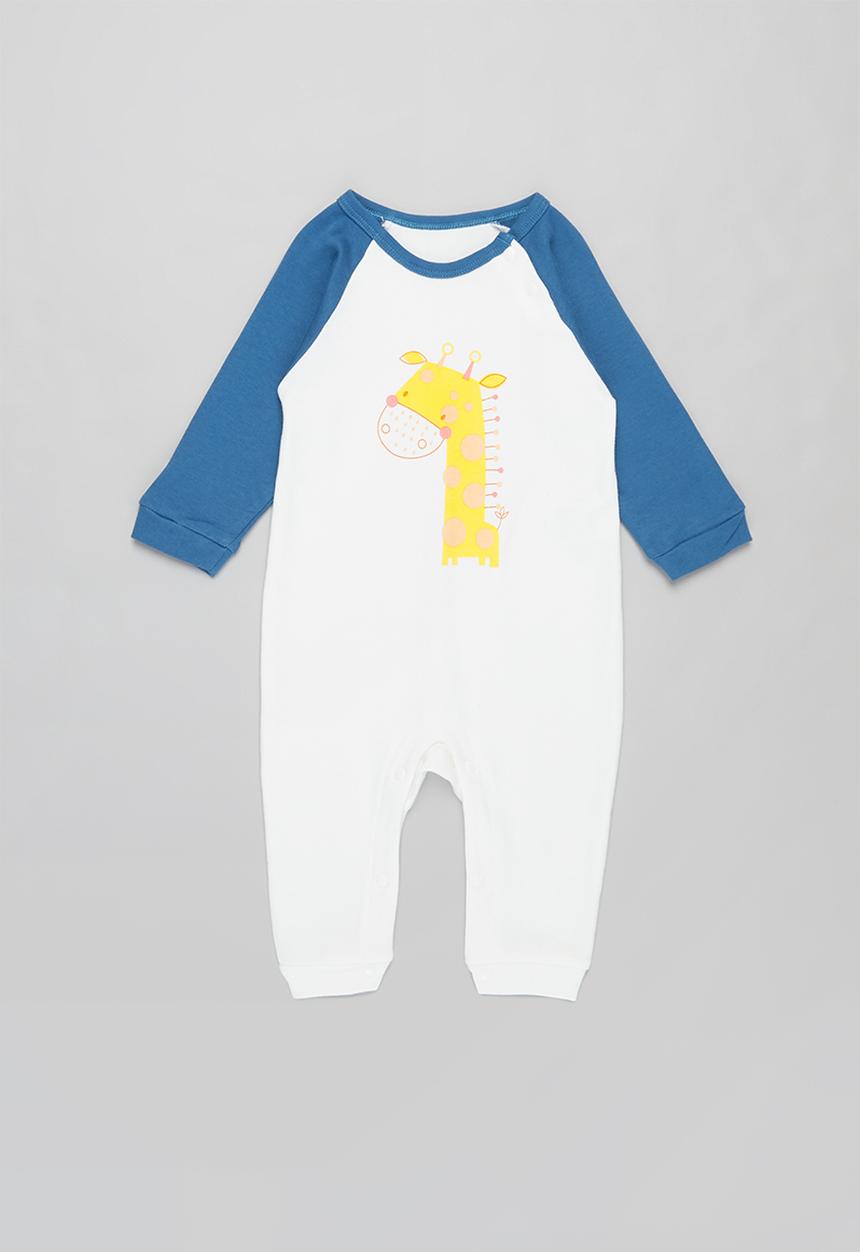 Pop Candy - Boys printed romper - white & blue 