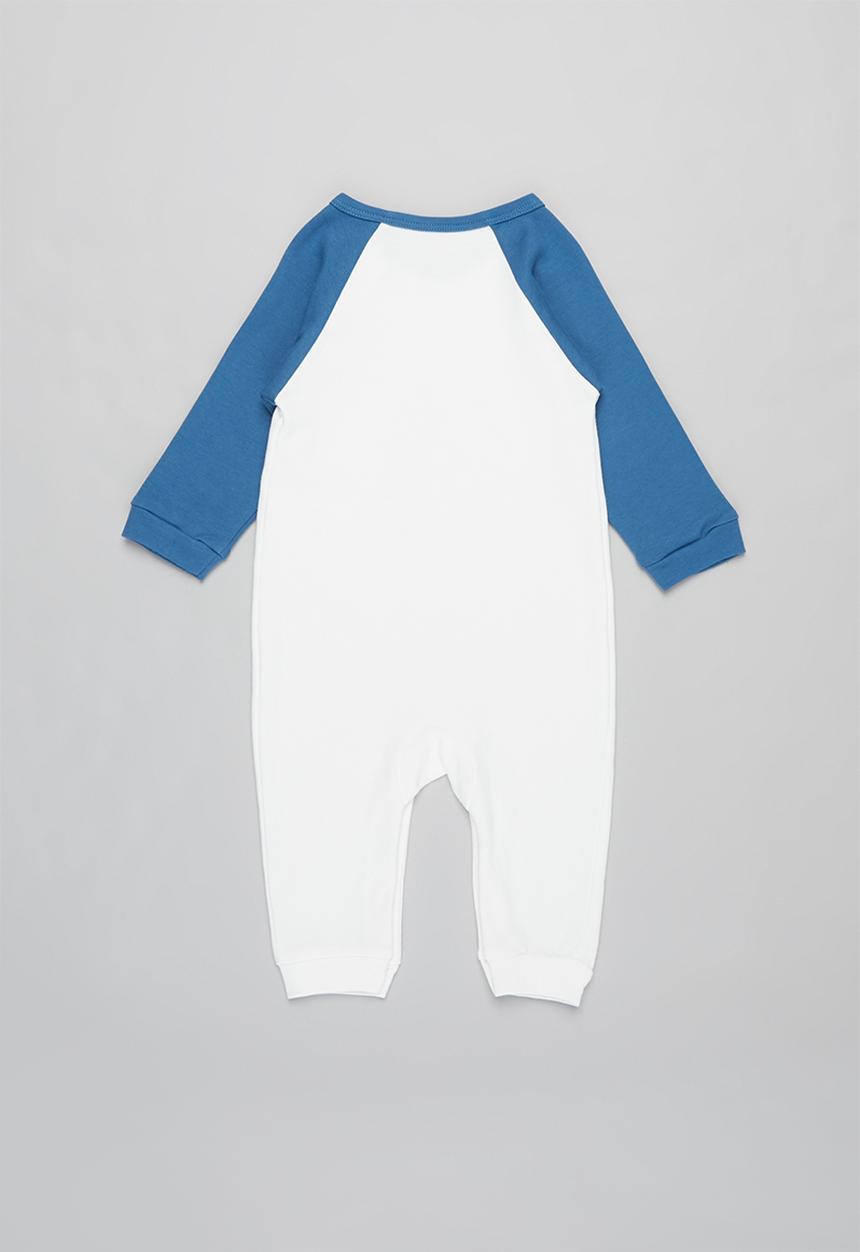 Pop Candy - Boys printed romper - white & blue 