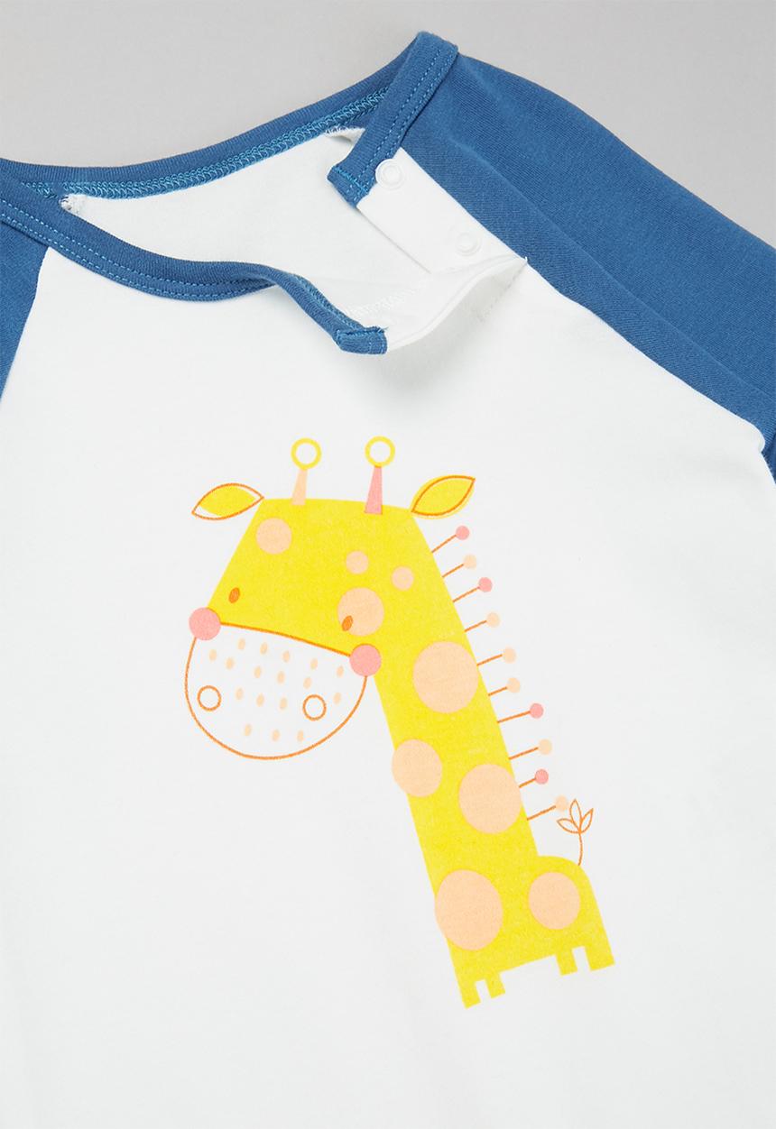 Pop Candy - Boys printed romper - white & blue 