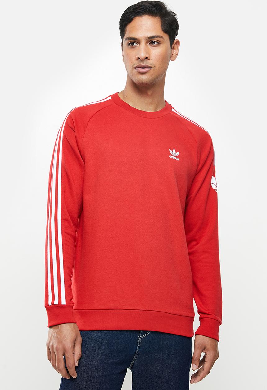 adidas Originals - 3d tf 3 strp sweatshirt - red