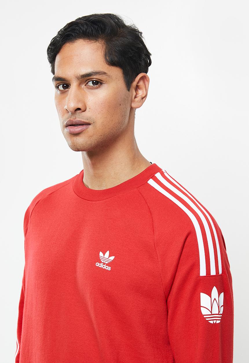 adidas Originals - 3d tf 3 strp sweatshirt - red