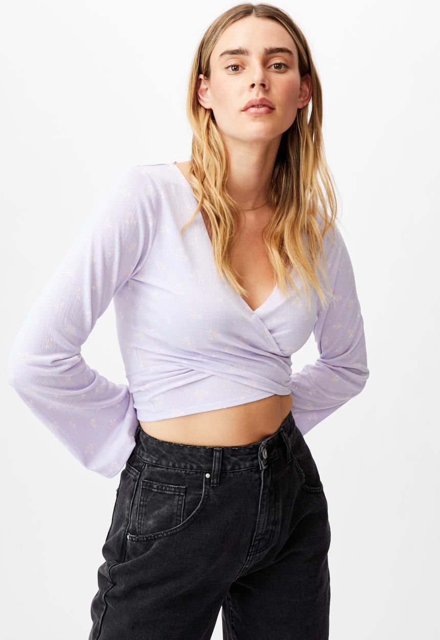 Cotton On - Jude bell sleeve long sleeve top - lilac