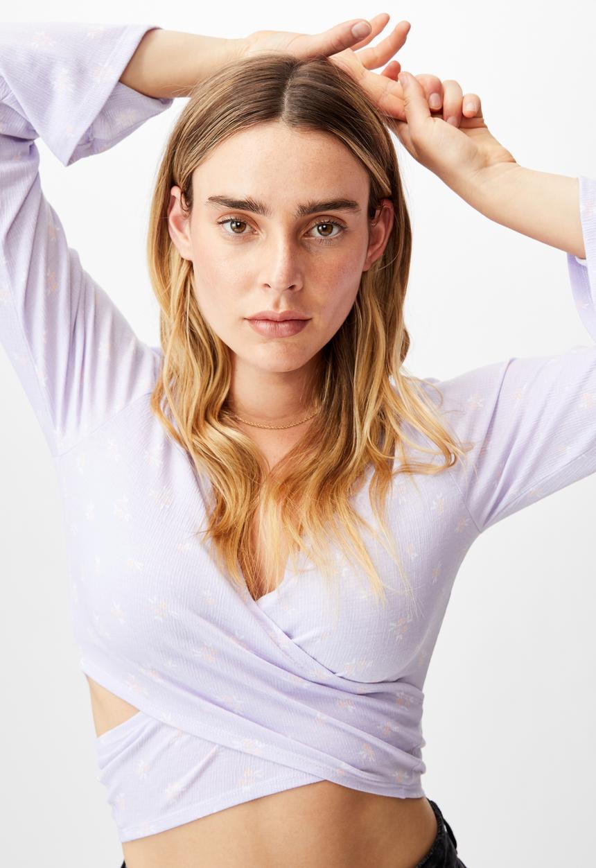 Cotton On - Jude bell sleeve long sleeve top - lilac
