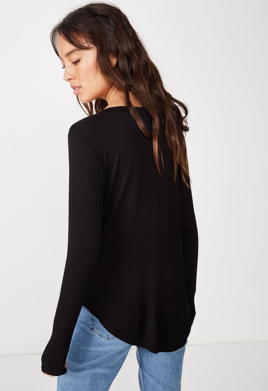 Cotton On - Karly long sleeve top - black