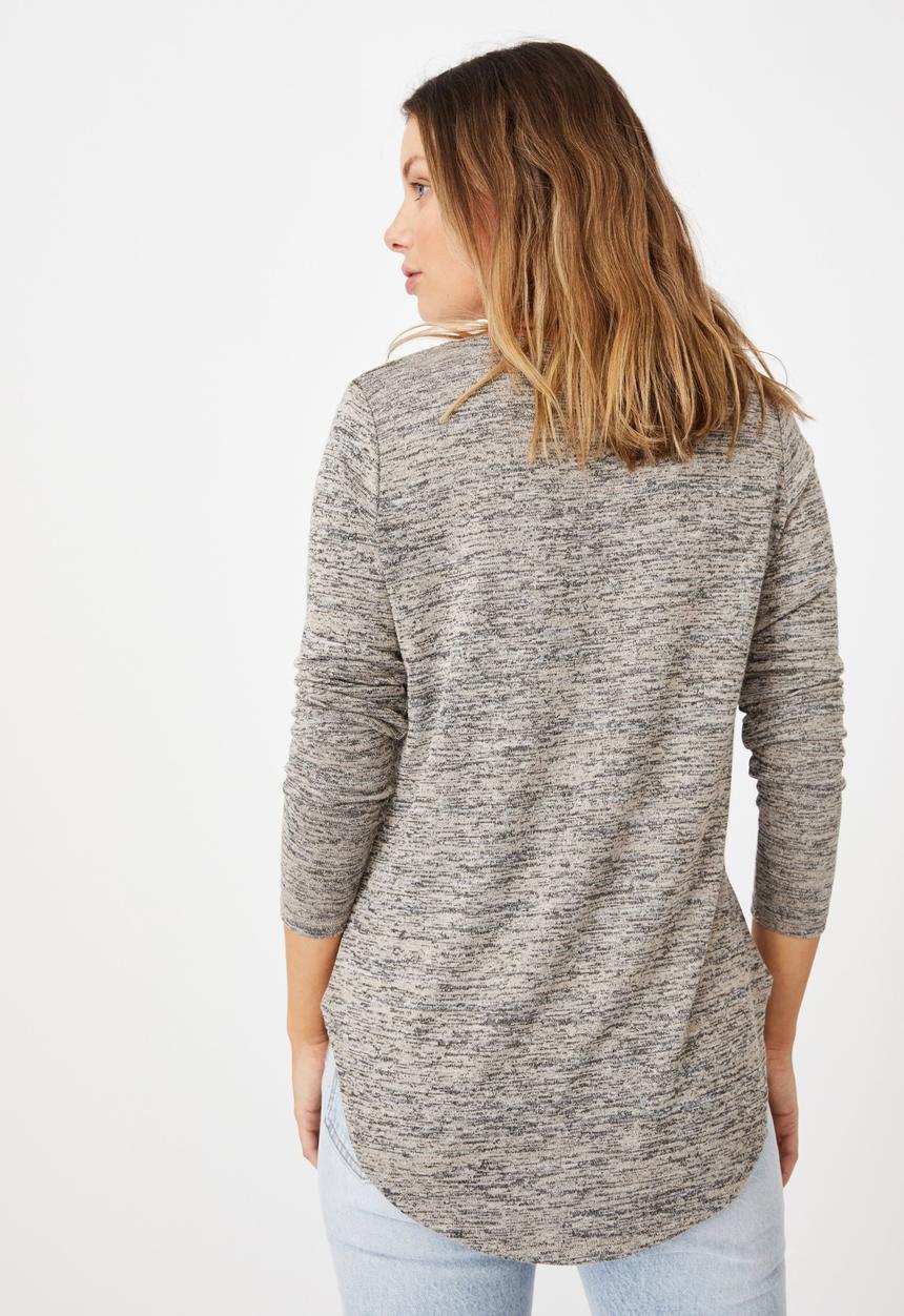 Cotton On - Karly long sleeve top - sand dune twist