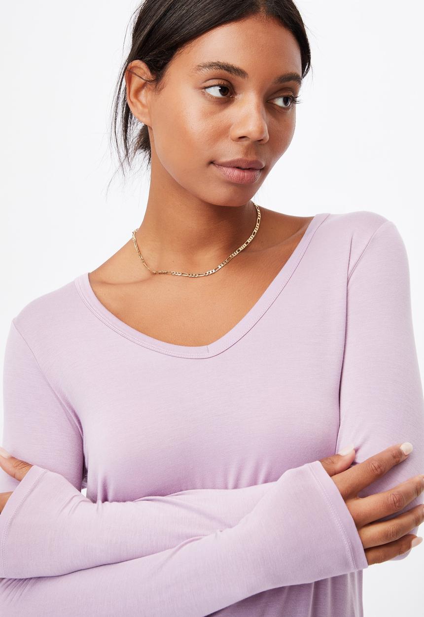 Cotton On - Karly long sleeve top - soft mauve