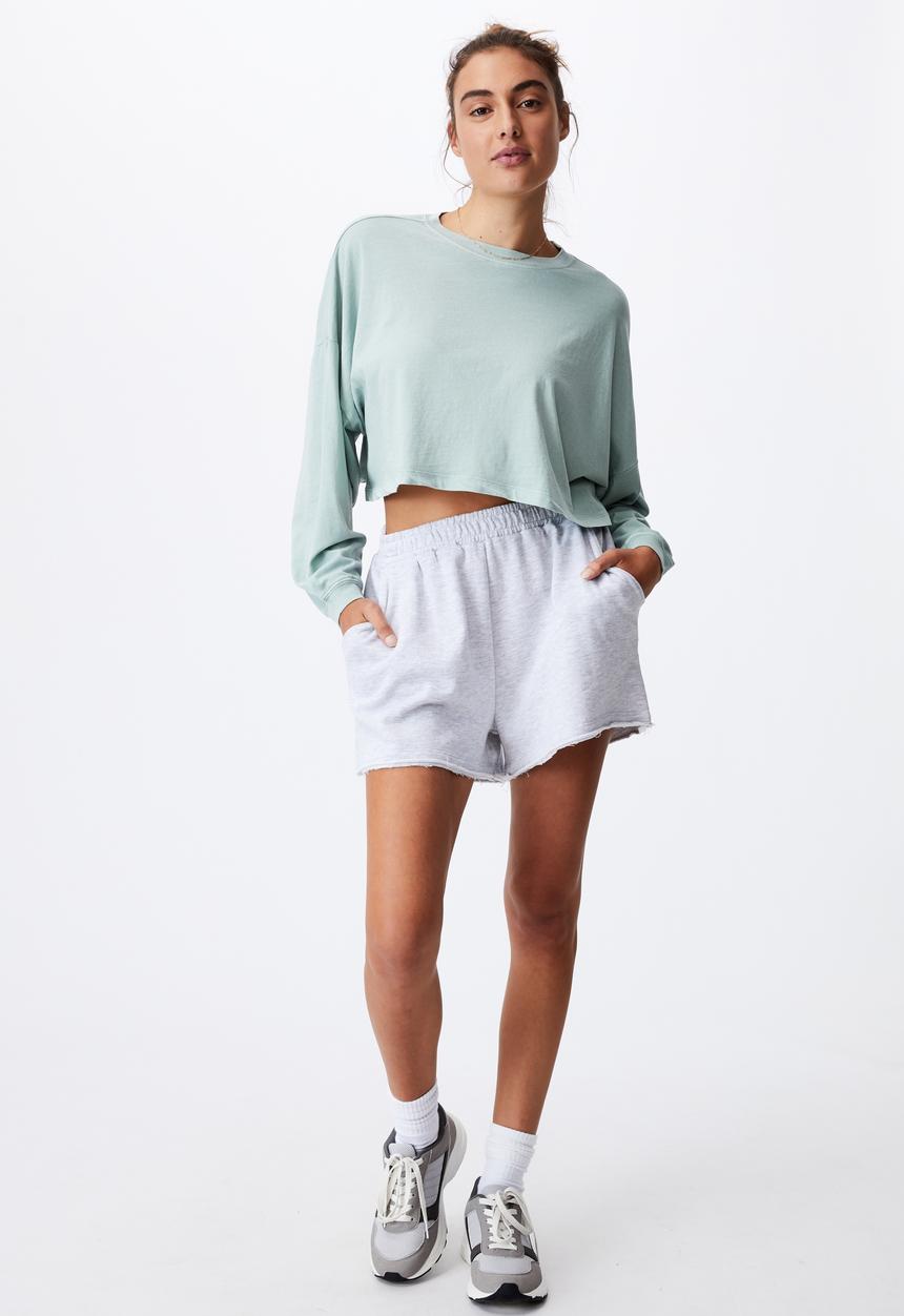 Cotton On - Kyle batwing long sleeve top - washed lush green