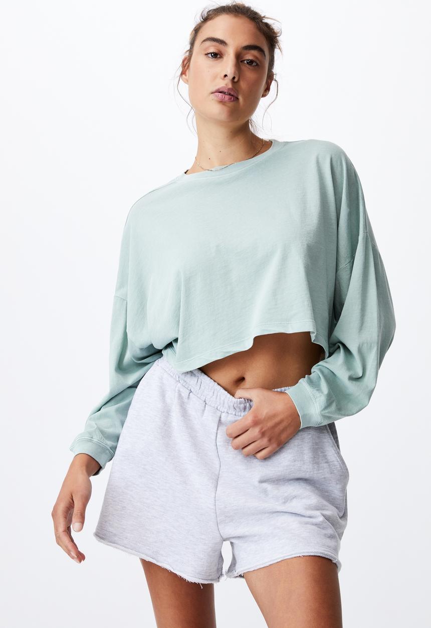 Cotton On - Kyle batwing long sleeve top - washed lush green