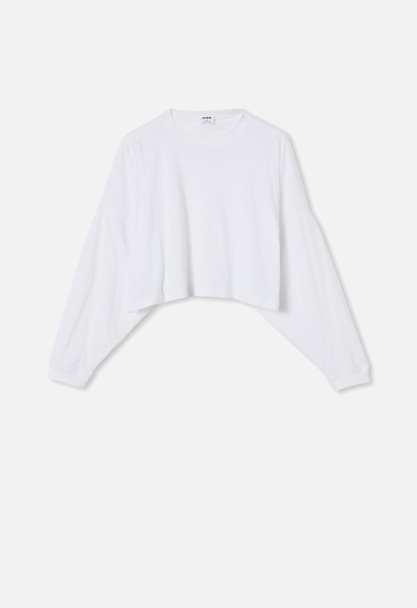 Cotton On - Kyle batwing long sleeve top - white