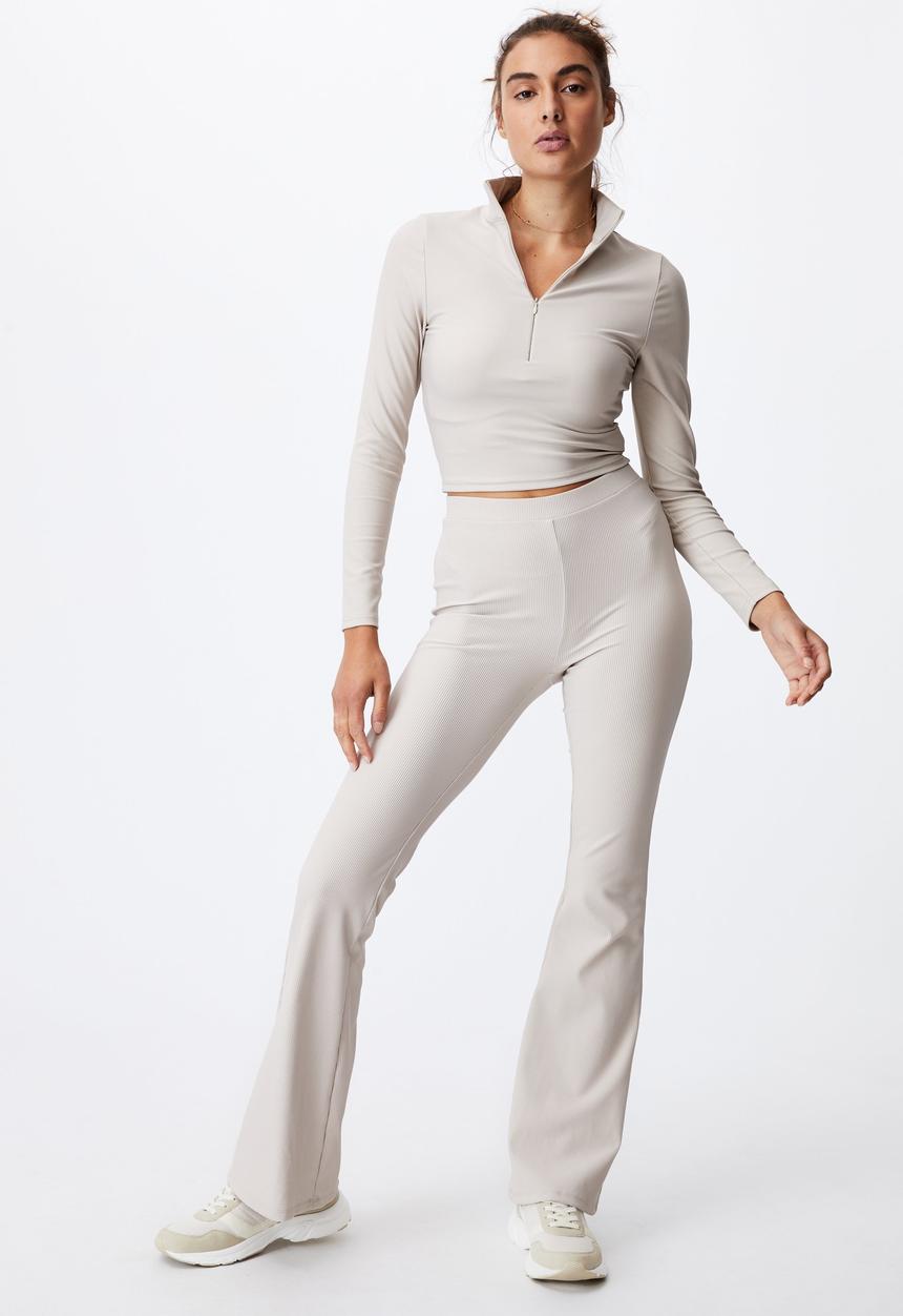 Cotton On - Quinn quarter zip long sleeve top - taupe