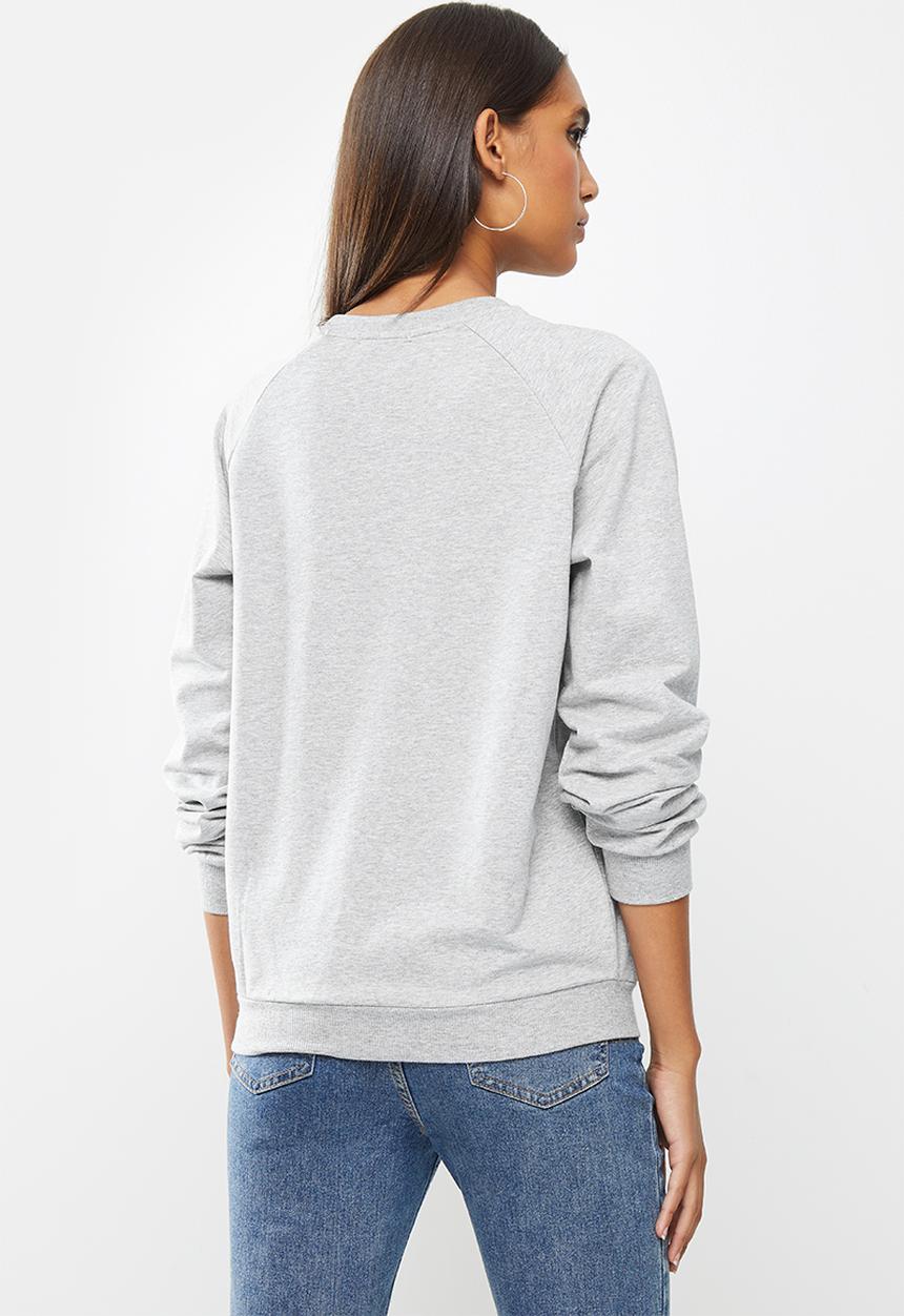 SISSY BOY - Thunderbolt: basic crew neck sweater interactive sequin - grey melange