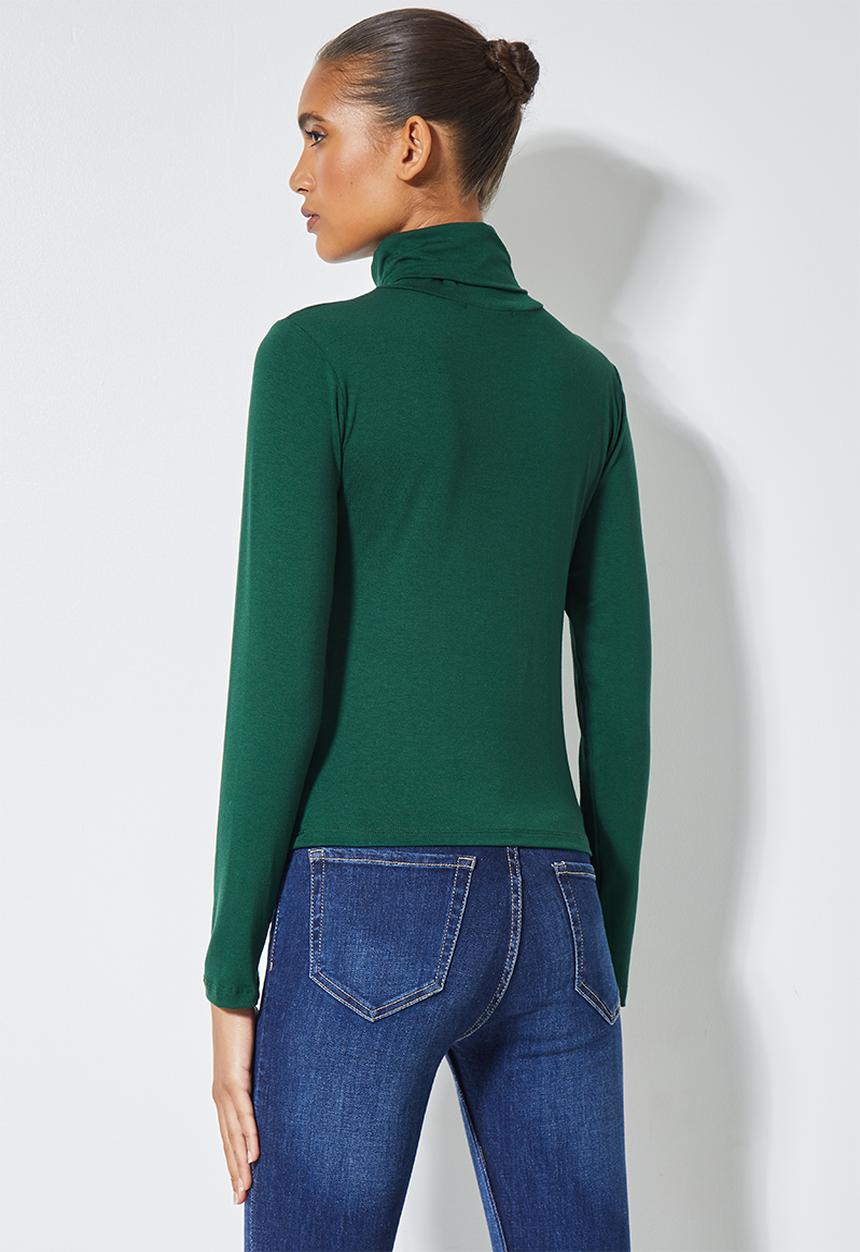 Superbalist - Viscose poloneck - forest green