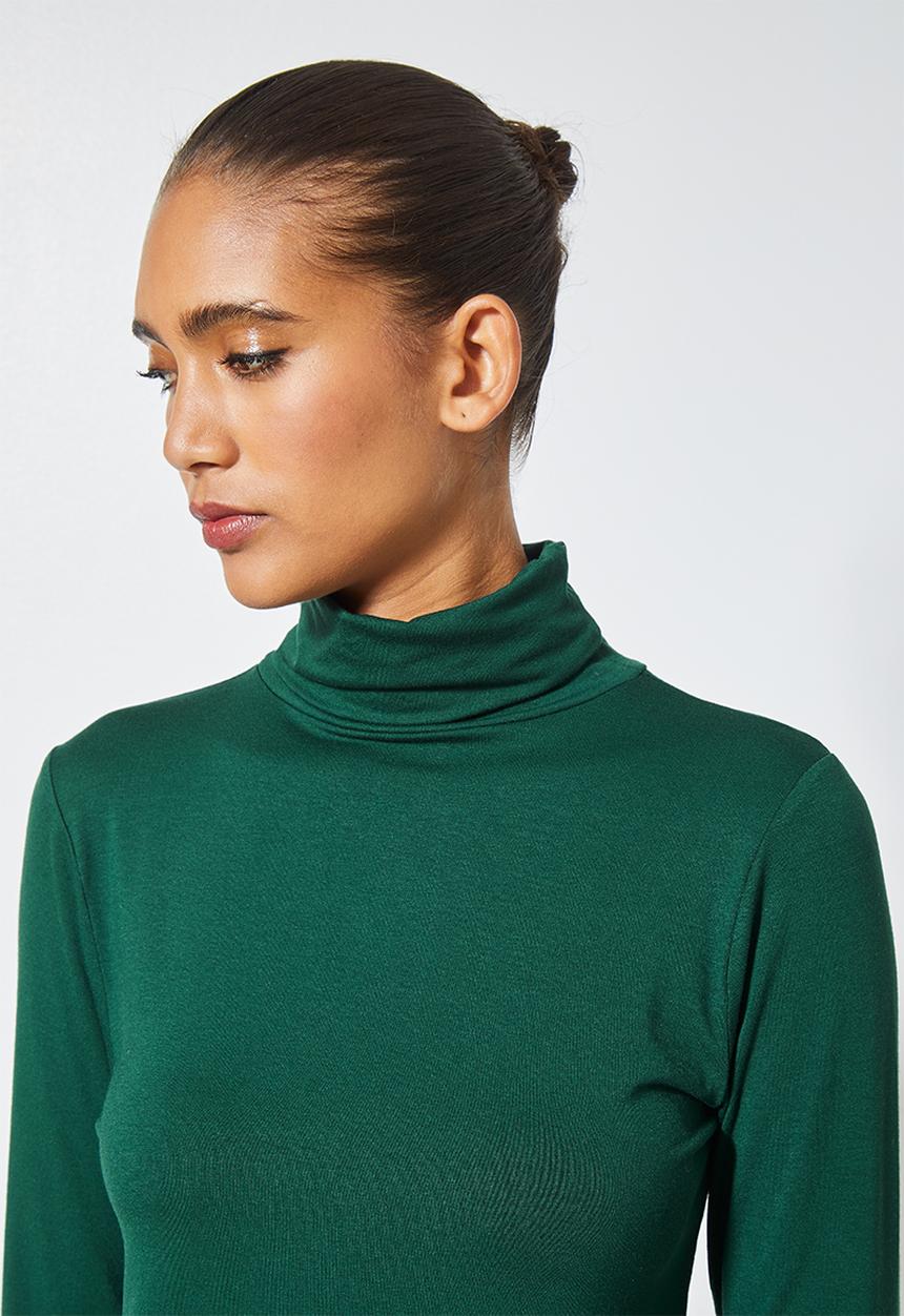 Superbalist - Viscose poloneck - forest green