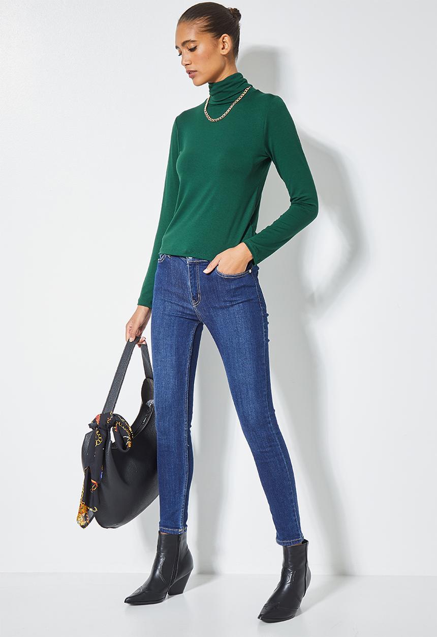Superbalist - Viscose poloneck - forest green
