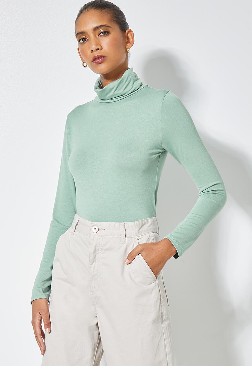 Superbalist - Viscose poloneck - sage