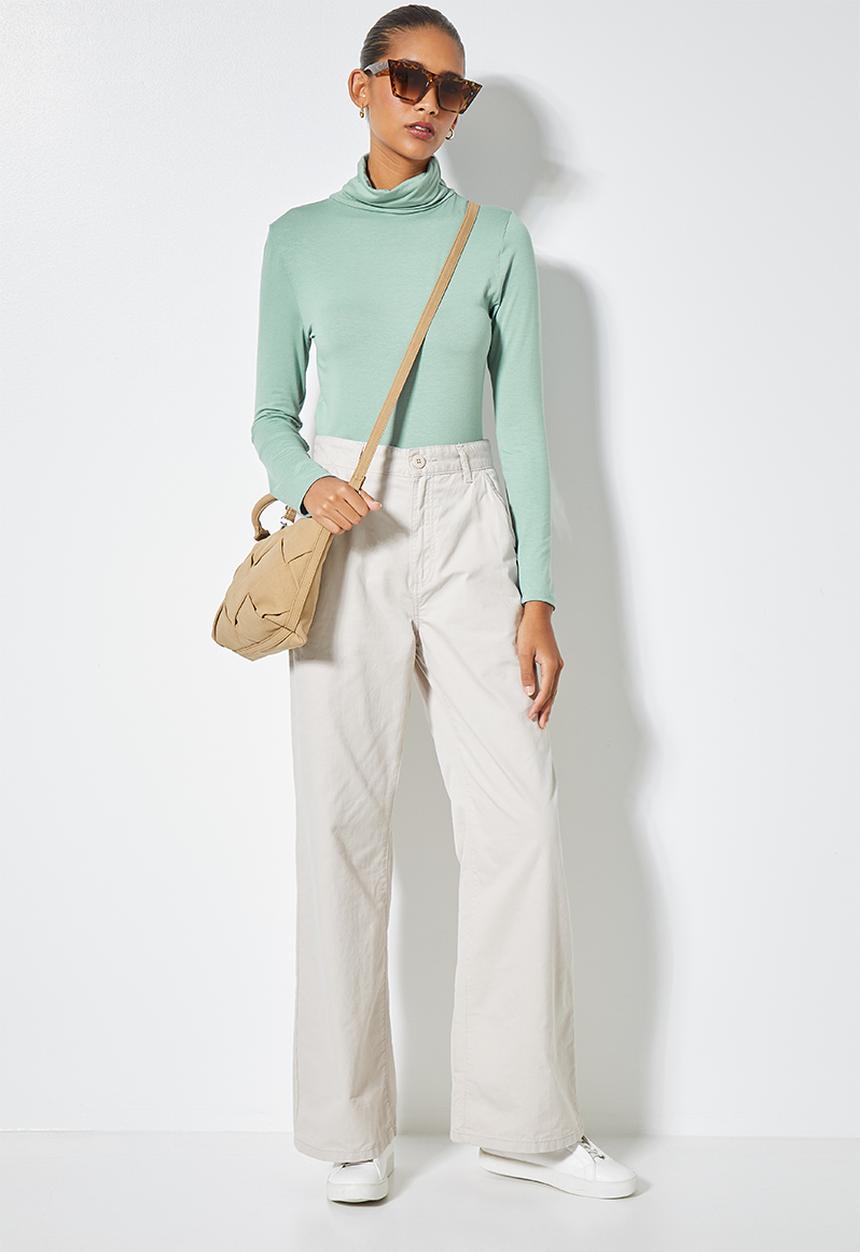 Superbalist - Viscose poloneck - sage