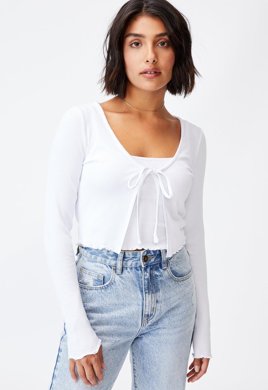 Cotton On - Violetta co-ord twin set - white