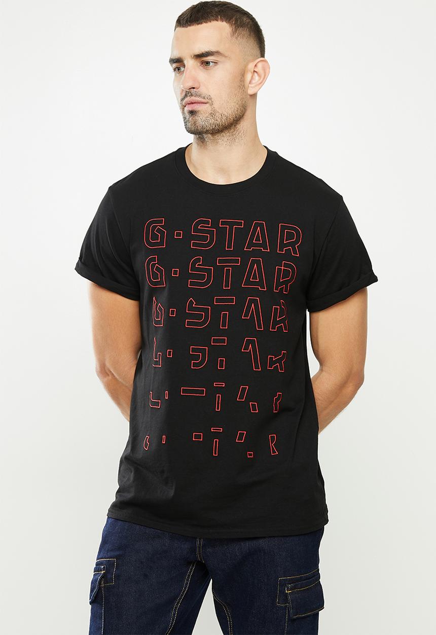 G-STAR - Embro gradient graphic lash r short sleeve tee - black