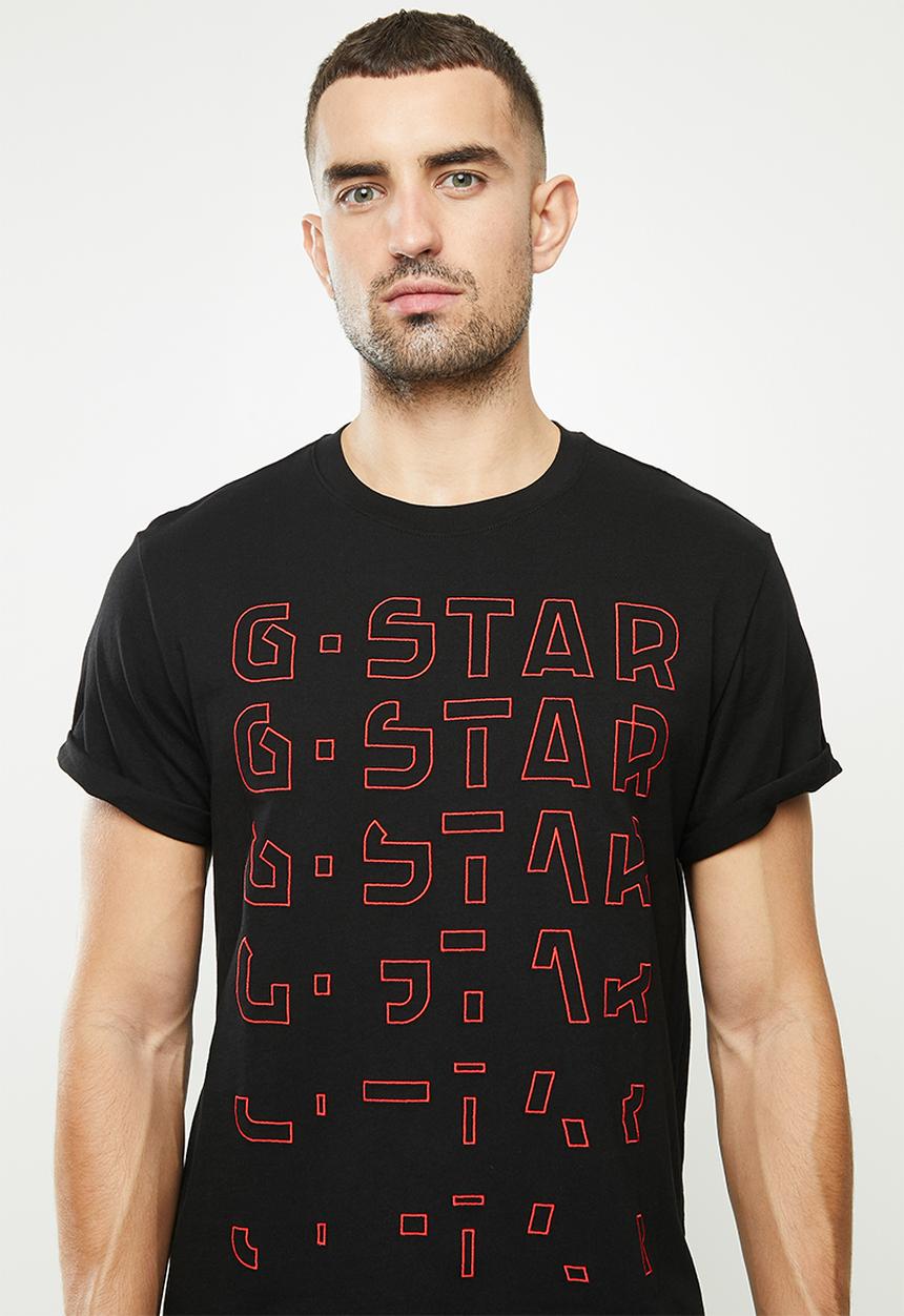 G-STAR - Embro gradient graphic lash r short sleeve tee - black