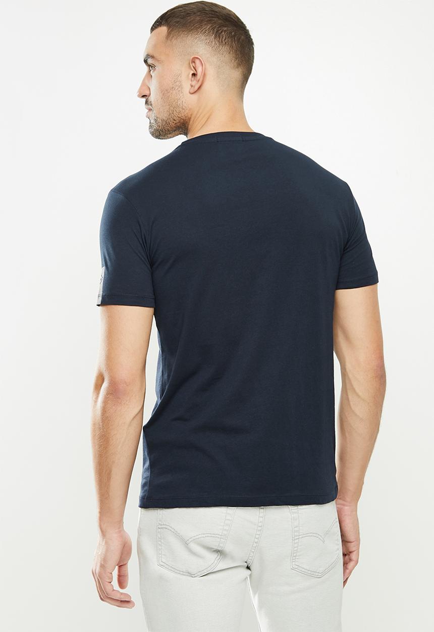 Replay - Replay sleeve print basic tee - navy