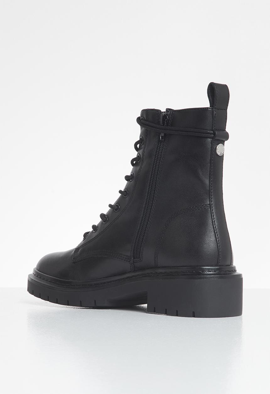 Steve Madden - Hazard leather combat boot - black
