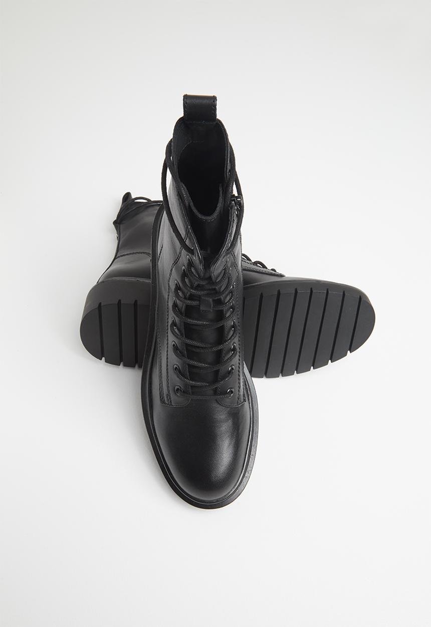 Steve Madden - Hazard leather combat boot - black